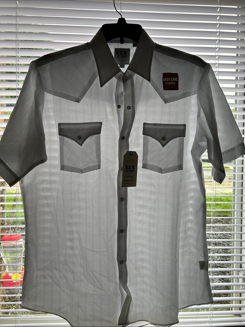 Fly London White Short-Sleeve Western Style Button-Down Shirt